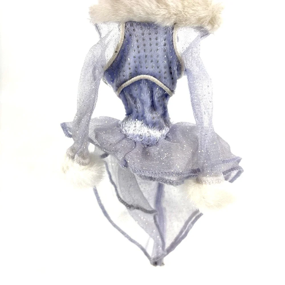Barbie Doll Ice Skating Dress Shimmery Purple White Fleece Cuffs And Neckline